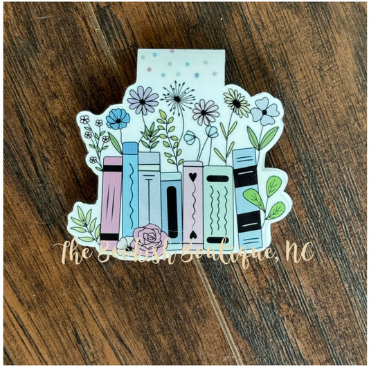 Magnetic Bookmark-Books Growing Spring Flowers