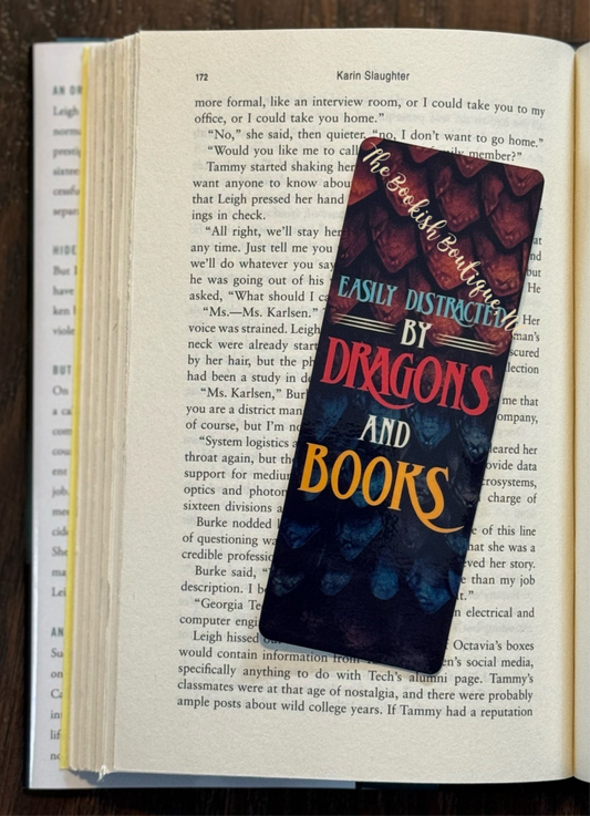 Standard Bookmark-Easily Distracted by Dragons & Books