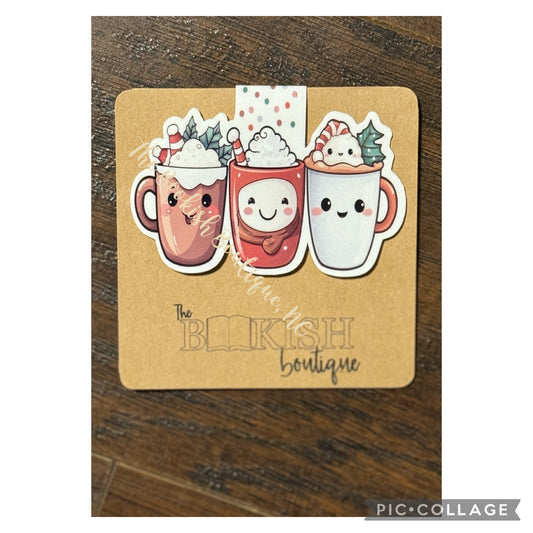 Magnetic Bookmark-Christmas Mugs