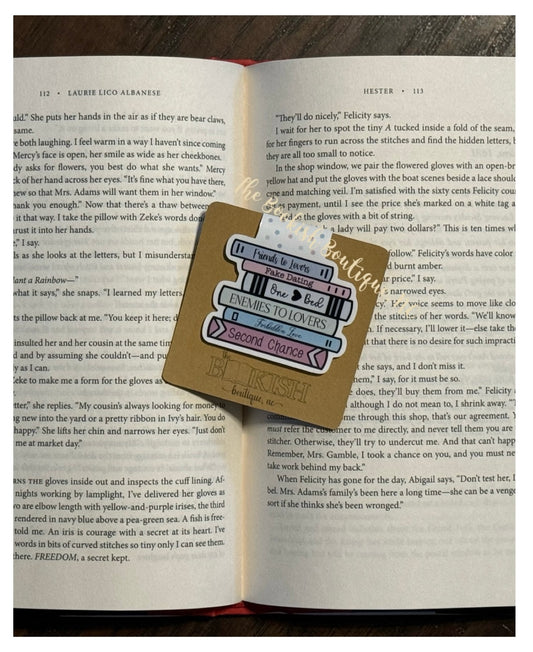 Magnetic Bookmark-Romance Book Stack